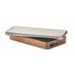 Rectangular wireless charger made of acacia wood, 15W black colour second view