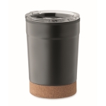 Travel mug made of  steel with cork base, 300 ml black colour