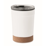 Travel mug made of  steel with cork base, 300 ml white colour