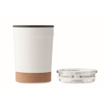 Travel mug made of  steel with cork base, 300 ml white colour fifth view