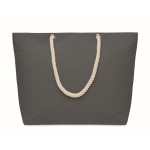 Bag with cord handles in natural tone, 220 g/m2 black colour