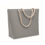 Bag with cord handles in natural tone, 220 g/m2 grey colour