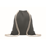 Drawstring bag with cord handles, 220 g/m2 black colour