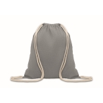 Drawstring bag with cord handles, 220 g/m2 grey colour second view