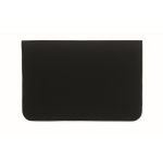 Cotton laptop sleeve with bamboo closure, 15”, 120 g/m2 black colour fourth view