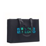 Elongated bag made of RPET with long handles, 80 g/m2 view with print area