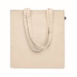 Eco-cotton tote bag with handles and bottom gusset, 220 g/m2 beige colour second view