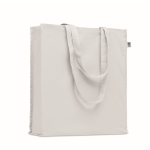 Eco-cotton tote bag with long handles and bottom gusset, 220 g/m2 white colour