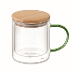 Cup made of double-walled borosilicate glass, 300 ml transparent green colour