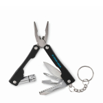 Folding pocket knife with 10 functions and flashlight view with print area