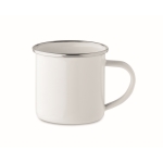 Vintage metal enamel sublimation mug, 200 ml white colour