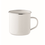 Vintage metal enamel mug for sublimation, 500 ml white colour