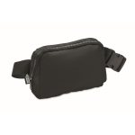 Practical bum bag made of RPET with a compartment black colour