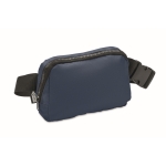 Practical bum bag made of RPET with a compartment blue colour