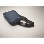 Practical bum bag made of RPET with a compartment blue colour second photographic view