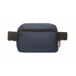 Practical bum bag made of RPET with a compartment blue colour fourth view