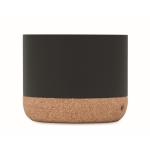 Wireless speaker with cork base and bamboo details black colour seventh view