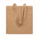 Sustainable tote bag made of jute with long handles beige colour