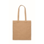 Sustainable tote bag made of jute with long handles beige colour second view