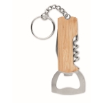 Keyring as a multifunctional tool in a bamboo case wood colour