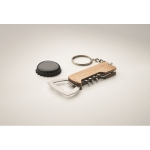 Keyring as a multifunctional tool in a bamboo case wood colour fifth photographic view