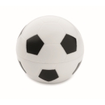 Football shaped lip balm with vanilla aroma, SPF 10 white/black colour second view