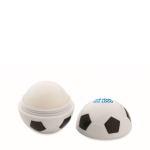 Football shaped lip balm with vanilla aroma, SPF 10 view with print area