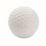 Golf ball shaped lip balm with vanilla aroma, SPF 10 white colour second view