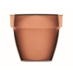 Terracotta flower pot with mint seeds and soil tablet wood colour sixth view