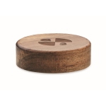 Acacia wood round wireless charging station, 15W wood colour second main view