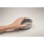 Suction cup bowl set for babies with silicone spoon grey colour fourth photographic view