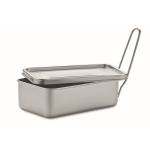 Stainless steel lunch box with removable handle, 750ml silver colour third view