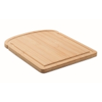 Bread shaped bamboo chopping board with a groove on the edge wood colour