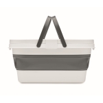 Silicone foldable picnic basket, convertible into tray, 16L white colour sixth view