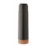 Stainless steel thermal bottle with cork base, 500 ml black colour