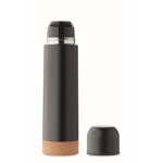 Stainless steel thermal bottle with cork base, 500 ml black colour sixth view