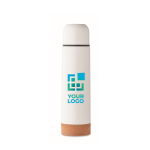 Stainless steel thermal bottle with cork base, 500 ml view with print area