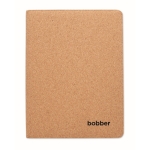 Foldable cork writing folder with notebook, A4 beige colour second main view