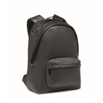 Faux leather laptop backpack with front pocket, 15'' black colour