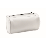 PU toiletry bag with zipper and side handle white colour second view