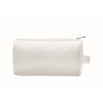 PU toiletry bag with zipper and side handle white colour fourth view