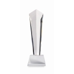 Geometric trophy with crystal base for company awards transparent colour second view