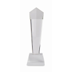 Geometric trophy with crystal base for company awards transparent colour seventh view