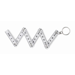 2-in-1 keyring with ruler in white, 50 cm white colour third view