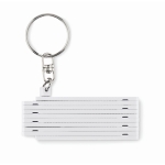 2-in-1 keyring with ruler in white, 50 cm white colour fourth view