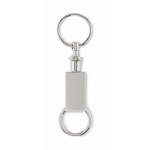 2-part unfolding keyring made of zinc alloy matt silver colour second view