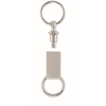 2-part unfolding keyring made of zinc alloy matt silver colour seventh view