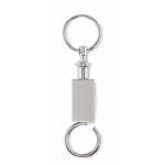 2-part unfolding keyring made of zinc alloy matt silver colour sixth view