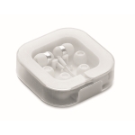 Noise-isolating earphones in case with mobile phone holder white colour second view