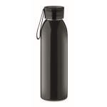 Single-wall stainless steel bottle with silicone handle, 650ml black colour fourth view